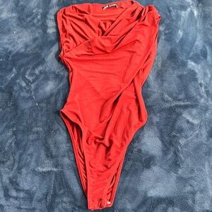 Zara Red Onesie Blouse Size Small